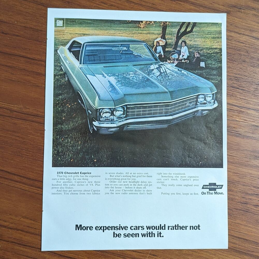 Vintage Print Ad 1970 Chevrolet Caprice